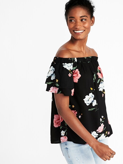 Image number 1 showing, Off-the-Shoulder Ruffle-Sleeve Swing Top for Women