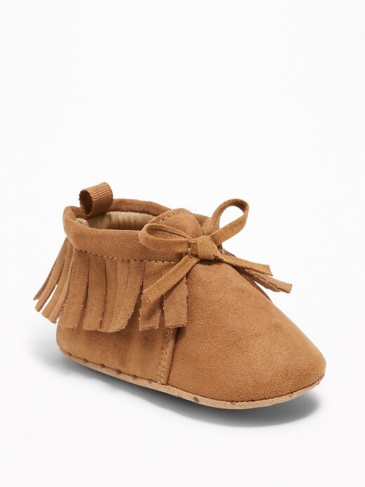 View large product image 1 of 4. Fringed Moccasin Booties for Baby
