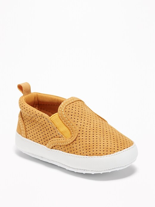 View large product image 1 of 1. Sueded Perforated Slip-Ons for Baby