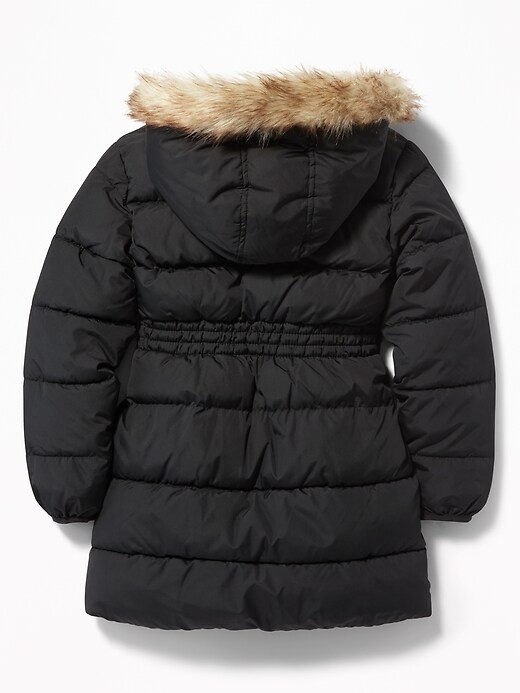 View large product image 2 of 3. Frost-Free Long Hooded Puffer Jacket for Girls