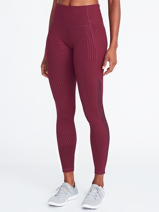 View large product image 1 of 2. High-Rise Mesh-Trim Elevate Compression Pocket Leggings for Women