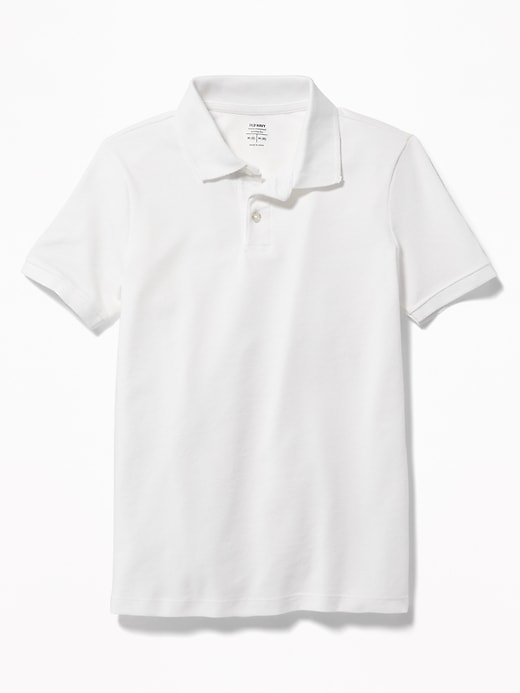 View large product image 1 of 3. Stain-Resistant Uniform Pique Polo For Boys