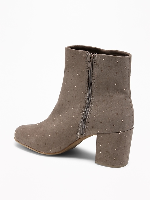 Image number 4 showing, Studded Faux-Suede Block-Heel Boots for Women