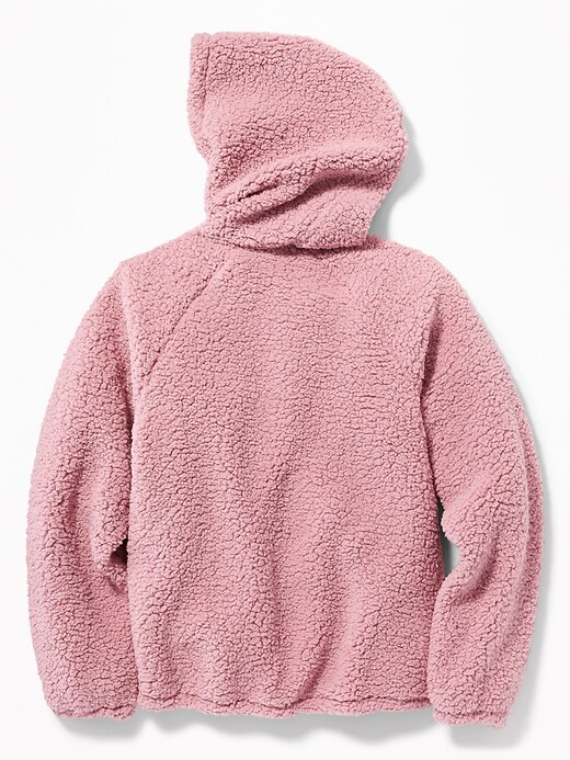 View large product image 2 of 3. 1/4-Zip Sherpa Popover Hoodie for Girls