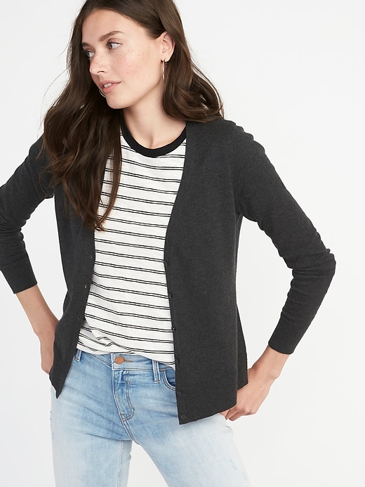 Image number 1 showing, V-Neck Button-Front Cardi for Women