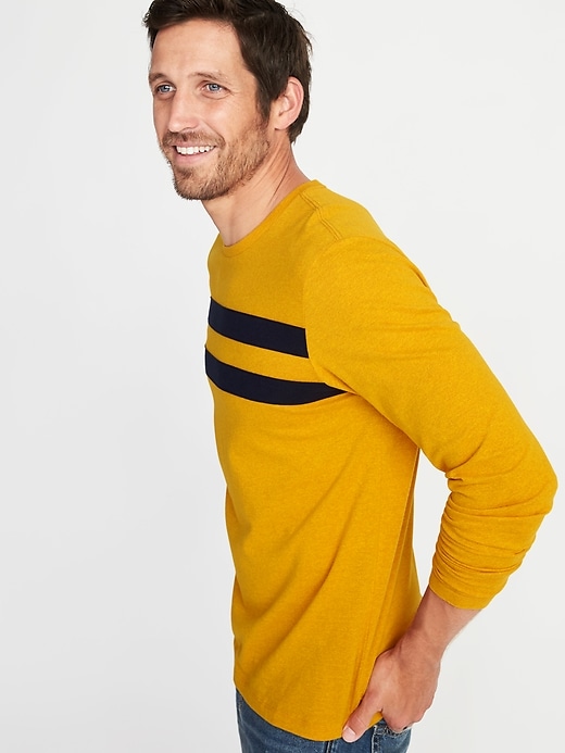 Image number 4 showing, Pieced Chest-Stripe Crew-Neck Tee