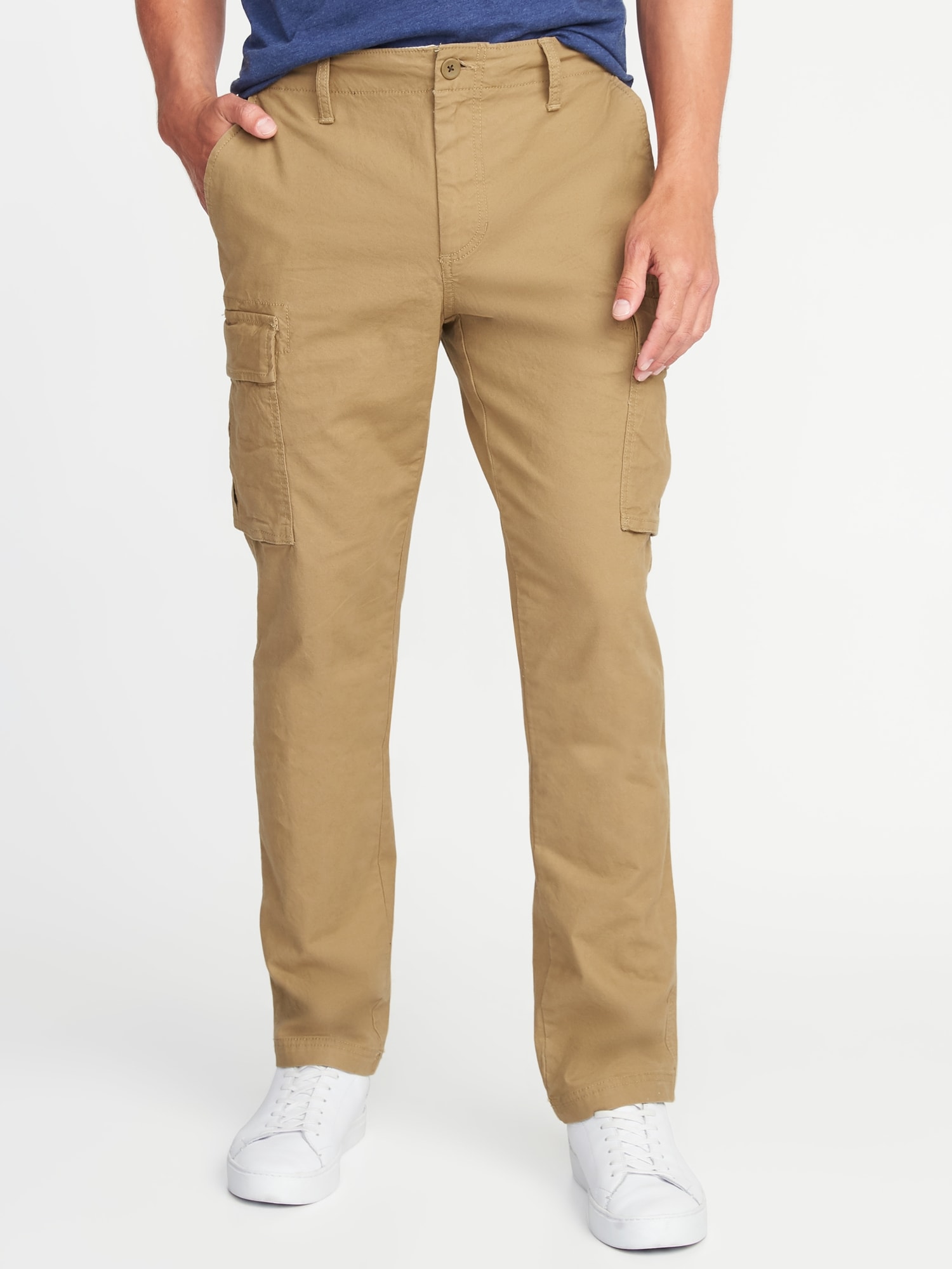 Old Navy Built-In-Flex Pants 34x34 Brown Twill Straight Stretch Flat Front