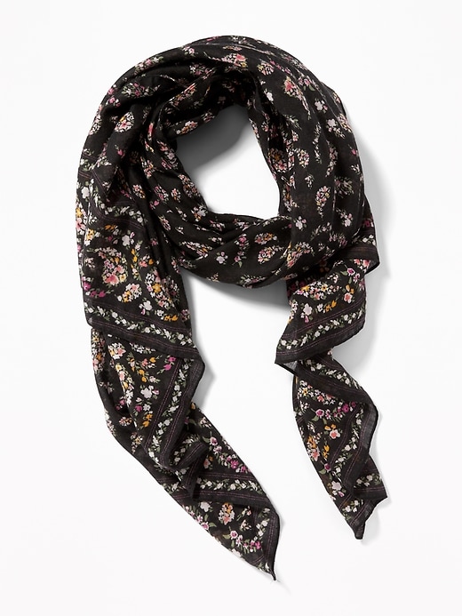 View large product image 2 of 2. Printed Gauze Scarf for Women
