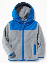 View large product image 4 of 4. Color-Block Micro Performance Fleece Hooded Jacket for Toddler Boys