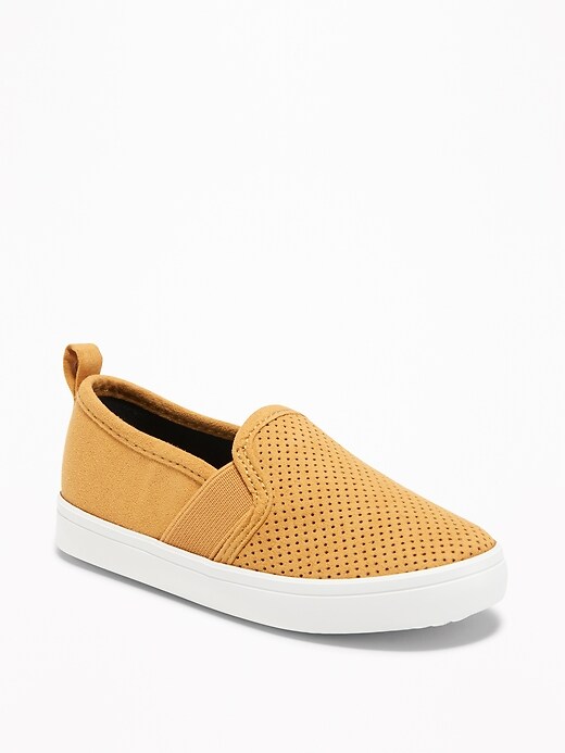 View large product image 1 of 1. Perforated Faux-Suede Slip-Ons For Toddler Boys