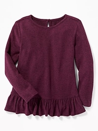 View large product image 4 of 4. Cozy Ruffle-Hem A-Line Sweater