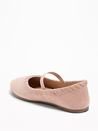 View large product image 3 of 4. Faux-Suede Whipstitched Ballet Flats for Toddler Girls