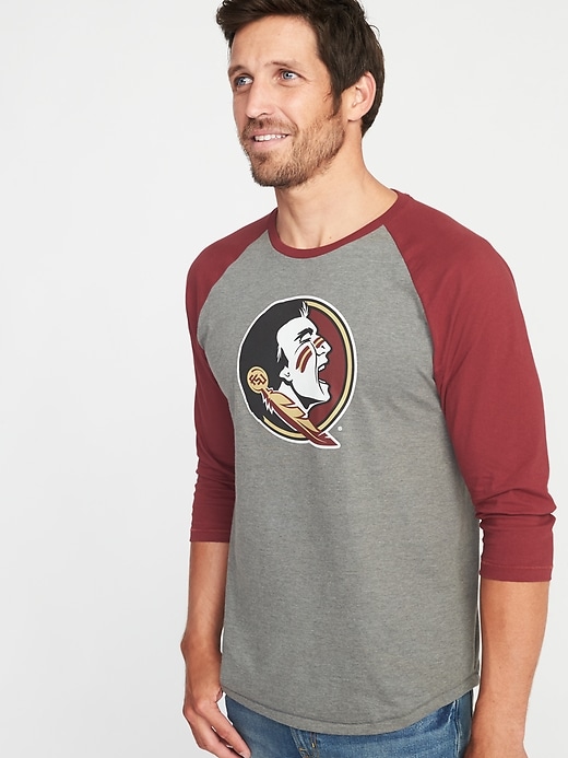 View large product image 1 of 1. College-Team Raglan-Sleeve Tee for Men