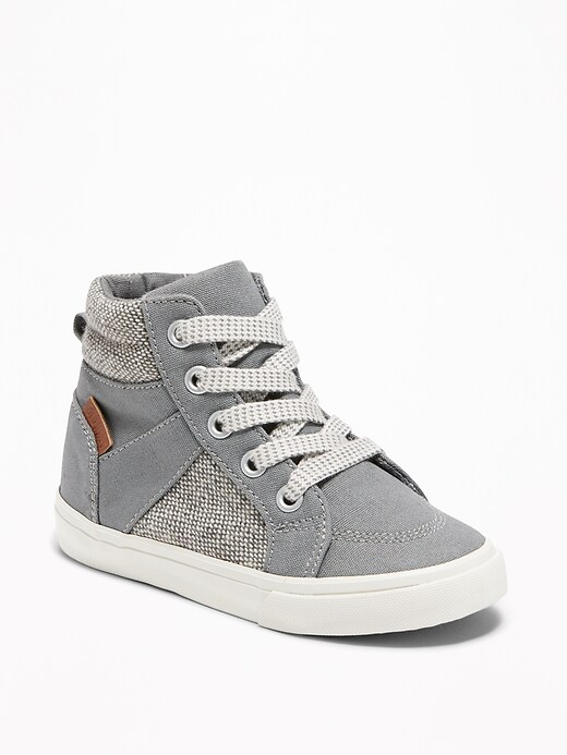 View large product image 1 of 1. Canvas/Tweed High-Tops For Toddler Boys