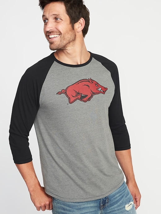 View large product image 1 of 1. College-Team Raglan-Sleeve Tee for Men