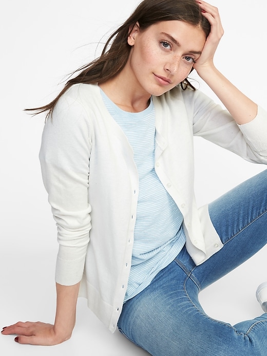 Image number 4 showing, Semi-Fitted Button-Front Cardi for Women