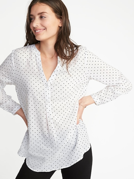 Lightweight Polka-Dot Popover Shirt for Women | Old Navy