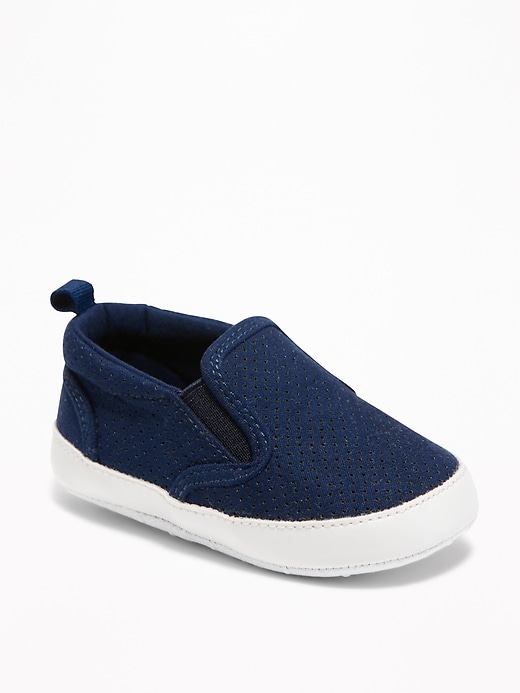View large product image 1 of 4. Sueded Perforated Slip-Ons for Baby