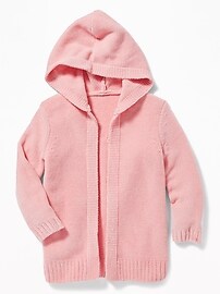 View large product image 4 of 4. Plush Open-Front Hoodie for Toddler Girls
