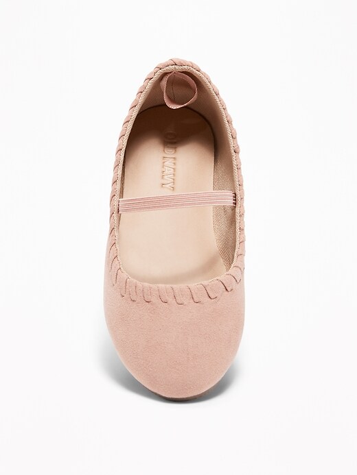 View large product image 2 of 4. Faux-Suede Whipstitched Ballet Flats for Toddler Girls