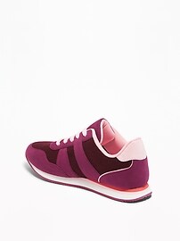 View large product image 3 of 3. Retro-Stripe Felt Sneakers for Girls