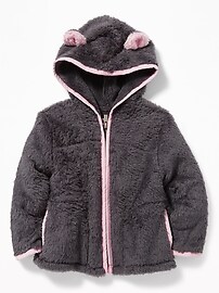 View large product image 4 of 4. Micro Fleece Critter Zip Hoodie for Toddler Girls