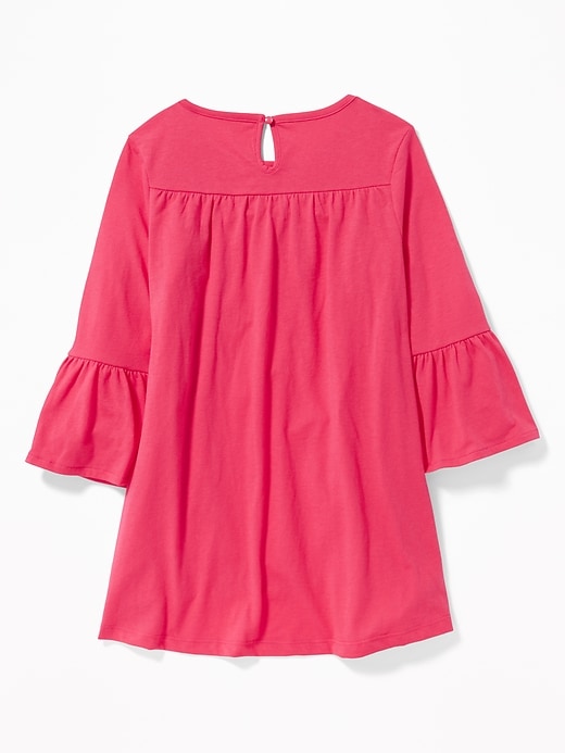 View large product image 2 of 3. Lace-Yoke A-Line Top for Girls