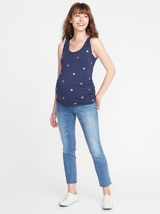 Image number 3 showing, Maternity Shirred Scoop-Neck Tank