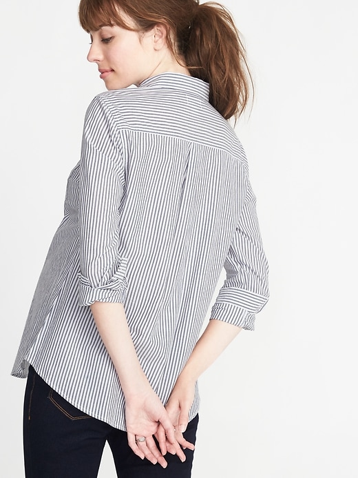 Image number 2 showing, Maternity Striped Popover Shirt