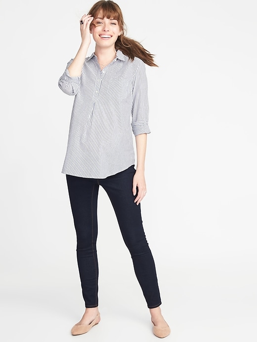 Image number 3 showing, Maternity Striped Popover Shirt