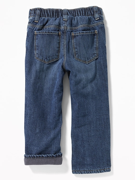 View large product image 2 of 3. Micro Performance Fleece-Lined Straight Jeans for Toddler Boys