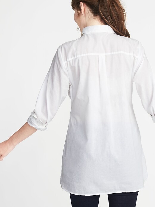 Image number 2 showing, Maternity Tie-Waist Tunic Shirt