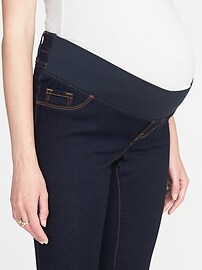 View large product image 3 of 3. Maternity Front Low-Panel Rockstar Jeans