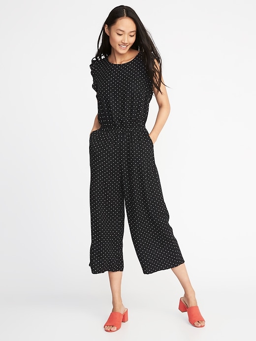 Image number 1 showing, Waist-Defined Sleeveless Jumpsuit for Women