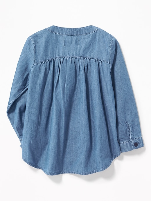 View large product image 2 of 4. Chambray Pintuck Tunic for Toddler Girls