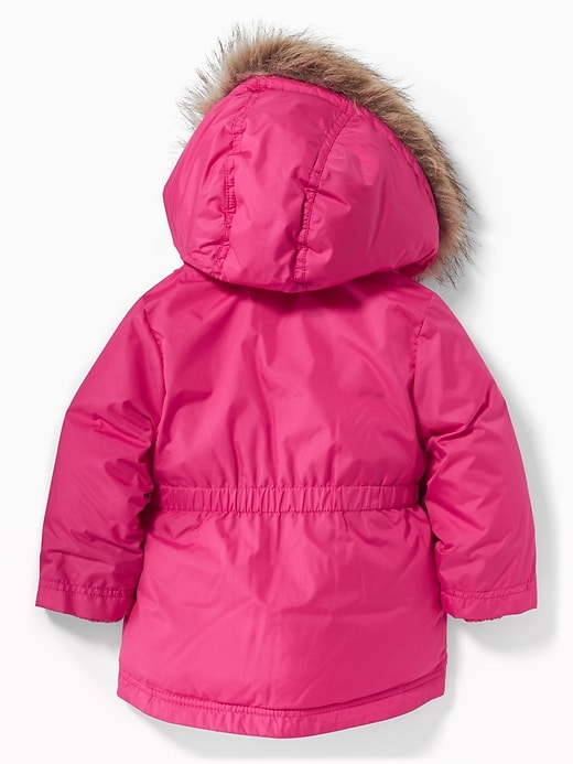 View large product image 2 of 4. Hooded Faux-Fur Trim Snow Jacket for Toddler Girls
