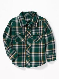 View large product image 4 of 4. Plaid Flannel Pocket Shirt for Toddler Boys
