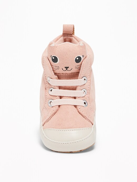 View large product image 2 of 4. Sueded Critter High-Tops for Baby