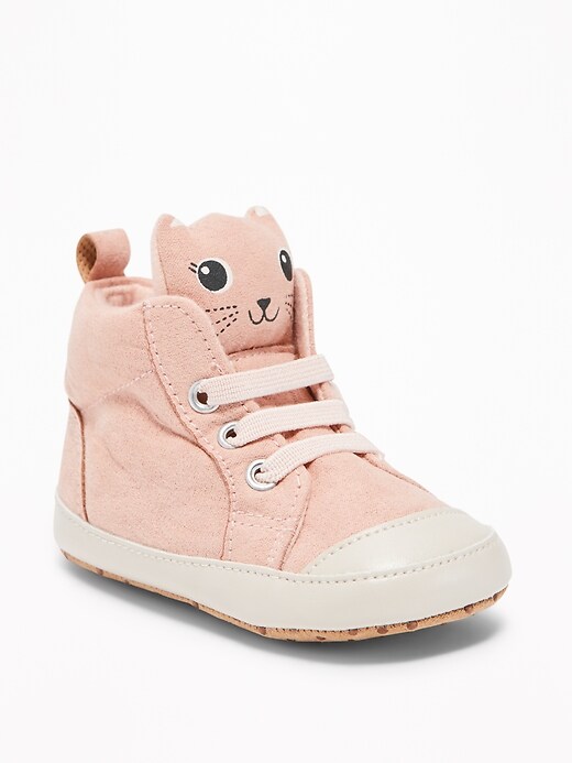 View large product image 1 of 4. Sueded Critter High-Tops for Baby