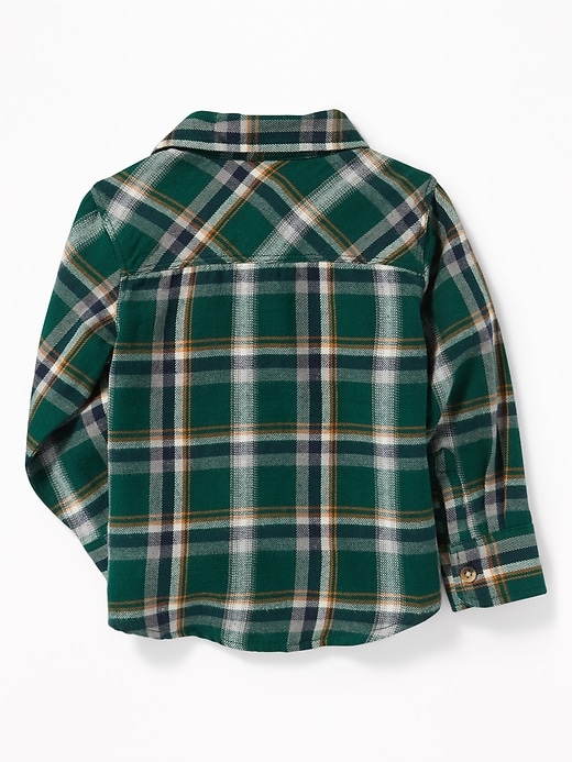 View large product image 2 of 4. Plaid Flannel Pocket Shirt for Toddler Boys
