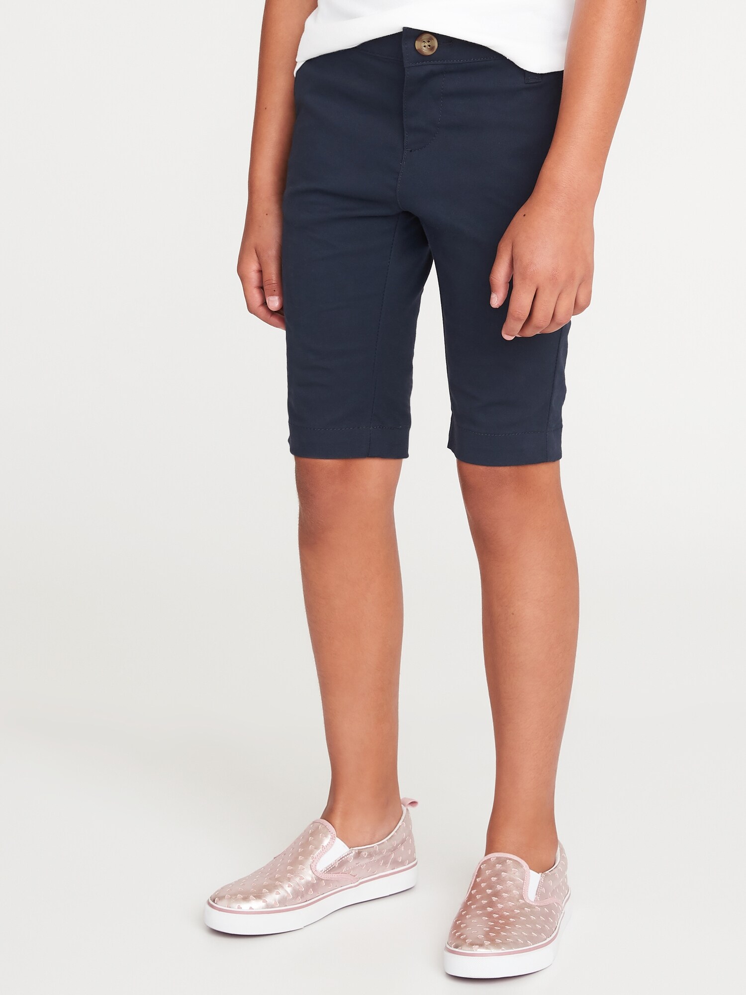 Skinny Uniform Bermudas For Girls Old Navy