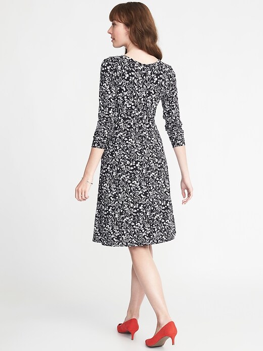 Image number 2 showing, Maternity Cross-Front Jersey Waist-Defined Dress