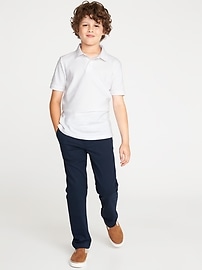View large product image 3 of 3. Stain-Resistant Uniform Pique Polo For Boys