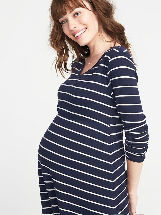 Image number 4 showing, Maternity Plush-Knit Waist-Defined Tunic