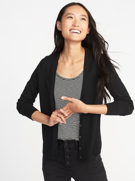 View large product image 1 of 1. V-Neck Button-Front Cardi for Women