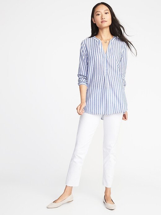 Image number 3 showing, Striped Lightweight Popover Shirt for Women