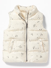 Frost-Free Printed Puffer Vest for Toddler Girls | Old Navy