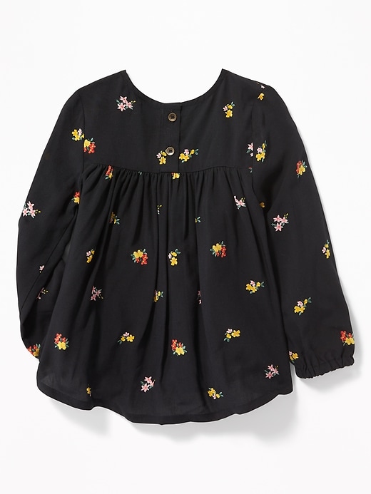 View large product image 2 of 4. Floral V-Neck Blouse for Toddler Girls