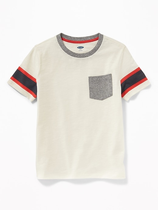 View large product image 1 of 1. Retro-Stripe Pocket Tee for Boys