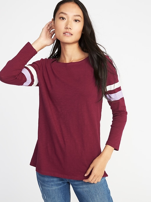 View large product image 1 of 1. Relaxed Mariner-Stripe Tee for Women